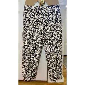 Laura Ashley Womens Capri Pants Size 6 Animal Print Cotton Stretch NWT